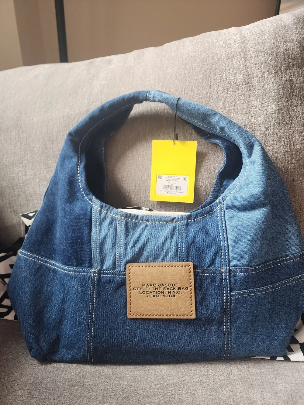Marc Jacobs Denim Blue The Sack Bag Hobo - Picture 2 of 2